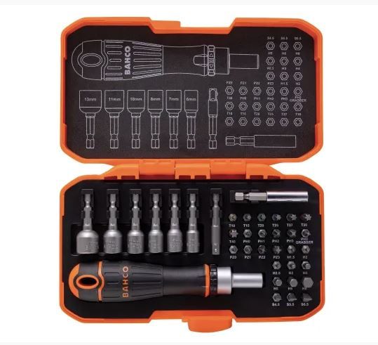 BAHCO BAH59S36BCR Screwdriver Bit Set Ratchet Col-Coded 36pc