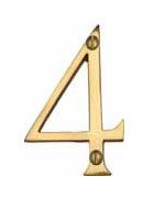  Numeral Face Fix 76mm No.4 Polished Brass