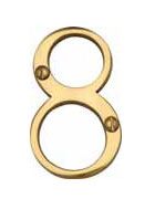  Numeral Face Fix 76mm No.8 Polished Brass