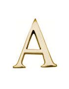  C1565 Letter A Face Fix 50mm Polished Brass