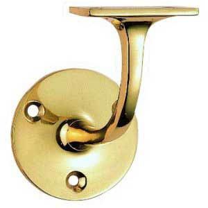  Handrail Bracket 76mm Polished Brass