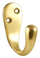  Robe Hook Single 51mm Polished Brass