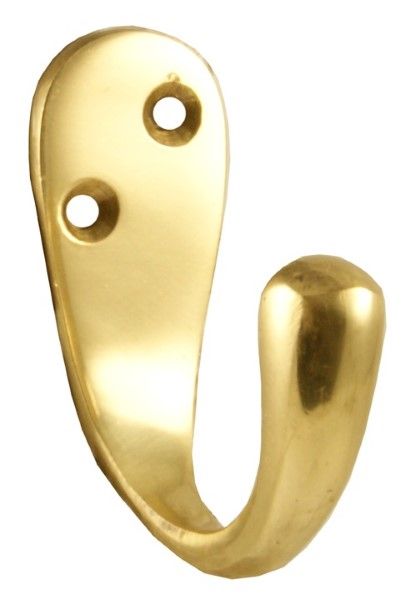  Robe Hook Single 51mm Polished Brass