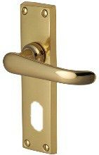  Windsor Lever Oval Lock 154x40mm Polished Brass