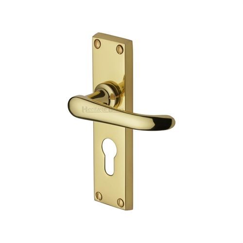  Windsor Lever Euro Lock 154x40mm Polished Brass