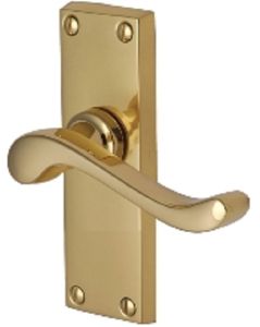  Bedford Lever Latch Furn 119x40mm Polished Brass