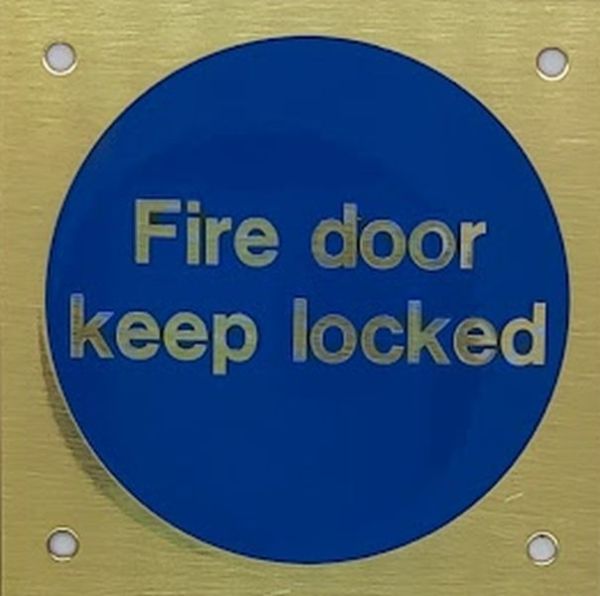  Fire Door Keep Locked 70x70mm BP