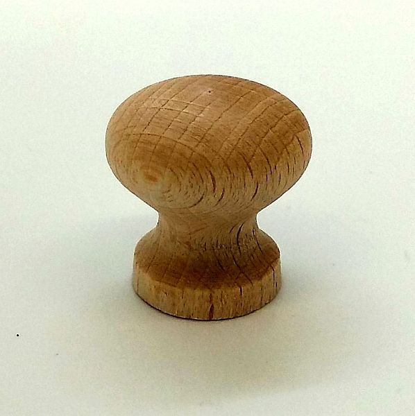  Knob 25mm Dia Plain Beech