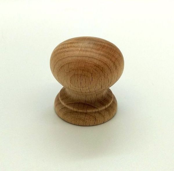  Knob 32mm Dia Plain Beech