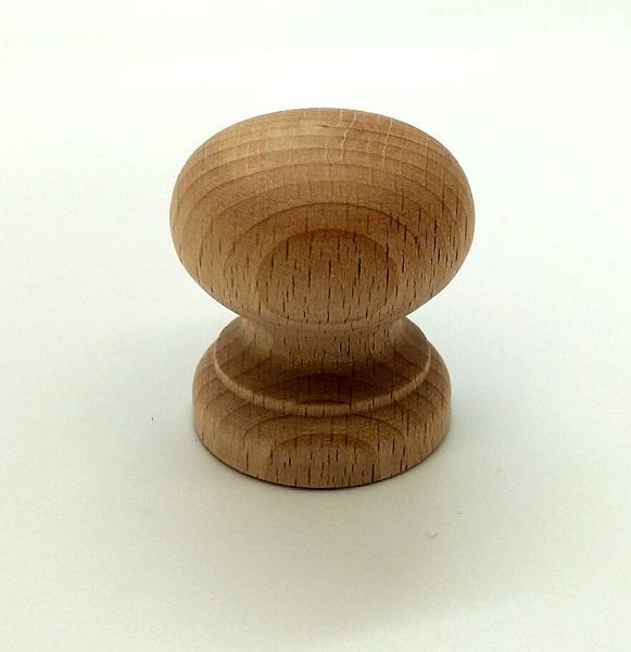  Knob 38mm Dia Plain Beech