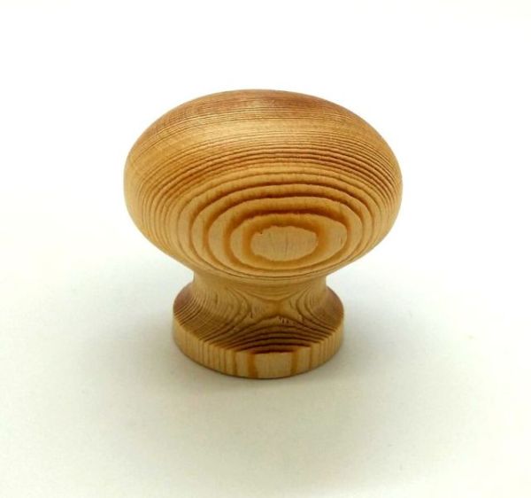  Knob 48mm Dia Plain Pine