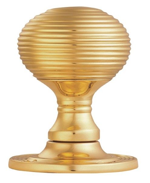  Queen Anne Mortice Knob Set Polished Brass