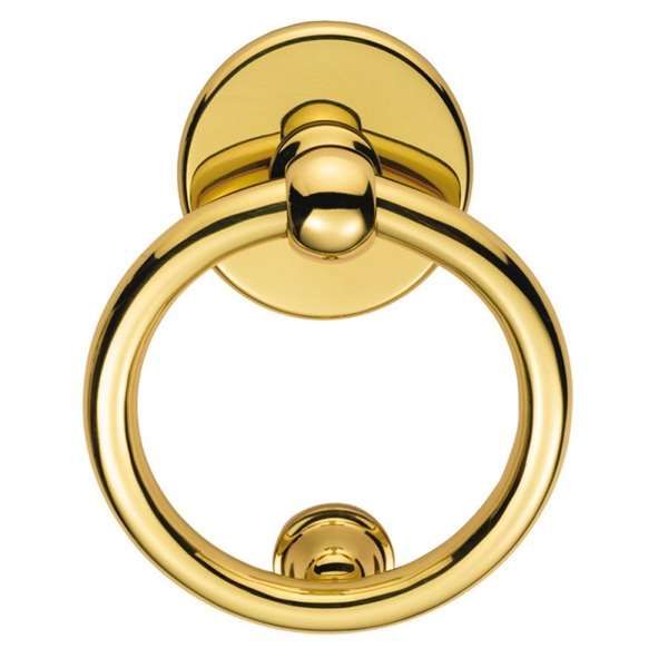  Door Knocker Ring 146mm Polished Brass