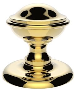Centre Door Knob Rnd 3 Victorian Polished Brass