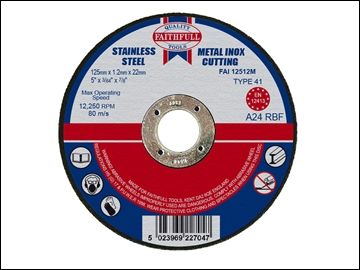 FAITHFULL Flat Cutting Disc Metal 125 X 3.0 X 22.2mm