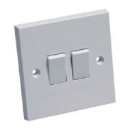  Light Switch 2-gang 2-way White