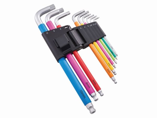 FAITHFULL Colour Coded Hex Key Set 9pc