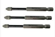 FAITHFULL FAISBPZ275IM Impact Bit PZ2 75mm Pk3