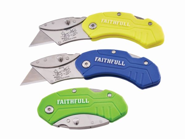 FAITHFULL Hi-Vis Folding Utility Knife