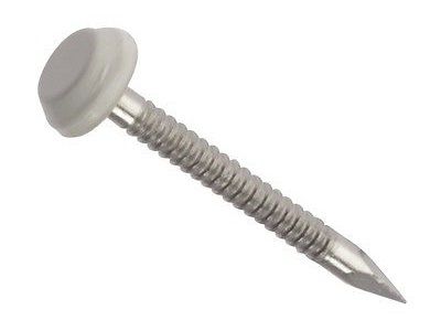  White Polytop Pin 25mm Stainless