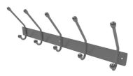  Hat & Coat Rack 5 Hook 450mm Stainless Steel