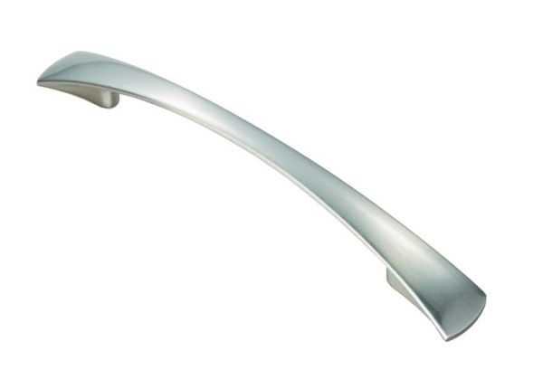  Waisted Flat Bow Handle 128mm Satin Nickel