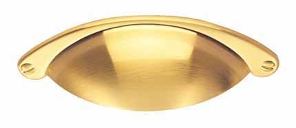  Traditional Cup Drawer Front Pull 64mm Satin Brass