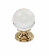 CARLISLE BRASS FTD690BCTB Clear Ball Cupboard Knob 34mm PB