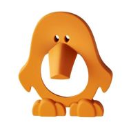  Penguin Cabinet Knob 77 x 92mm Orange