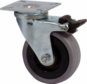 HAFELE 663.16.920 Rubber Wheel 75mm Swivel Plate Castor Braked