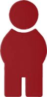 HEWI Male Pictogram 150mm x 3mm Acrylic Ruby Red