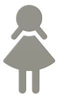 HEWI Female Pictogram 150mm x 3mm Acr Gy