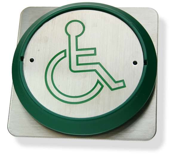  Exit Switch Round Wheelchair SyMBol SS/Green