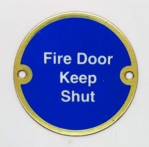  Sign Fire Door Keep Shut 75mm Dia PB