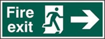  Sign Fire Exit Arrow Right Plas 400x150