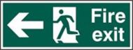  Sign Fire Exit Arrow Left S/adh 400x150