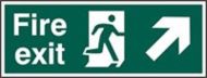  Sign Fire Exit Arrow Up/right S/adh 400x150