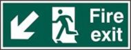  Sign Fire Exit Arrow Down/left S/adh 400x150