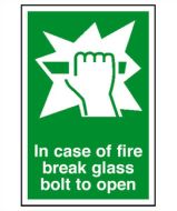  Sign Pictogram Break Glass Bolt S/Adh 100x150