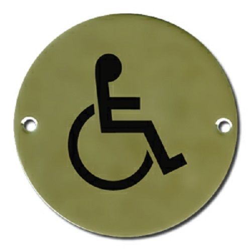  Pictogram Disabled 75mm Dia Brass