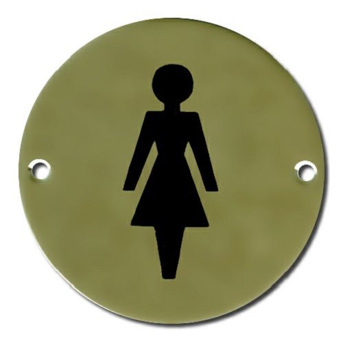  Pictogram Female 75mm Dia Polished Brass