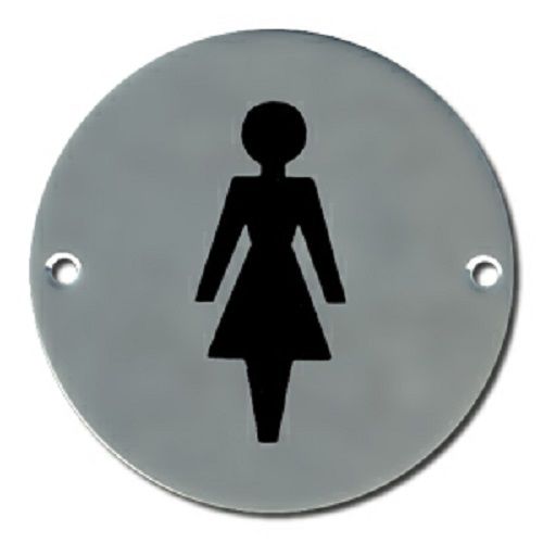  Pictogram Female 75mm Dia Polished Stainless