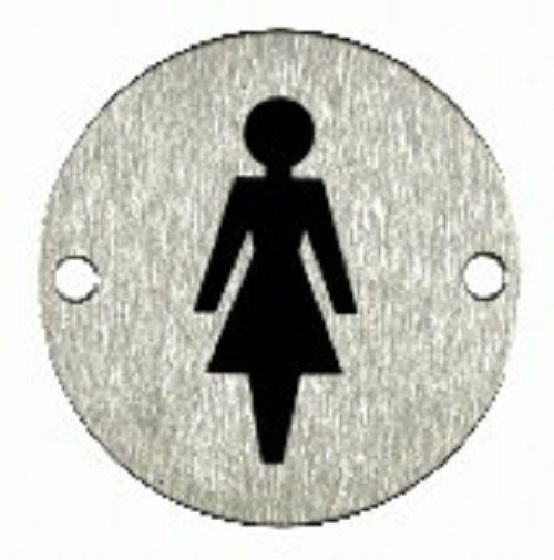  Pictogram Female 75mm Dia Stainless Steel