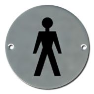  Pictogram Male 75mm Dia Polished Stainless