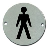  Pictogram Male 75mm Dia Aluminium