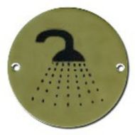  Pictogram Shower 75mm Dia Polished Brass