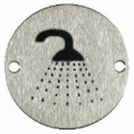  Pictogram Shower 75mm Dia Stainless Steel