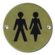  Pictogram Unisex 75mm Dia Polished Brass