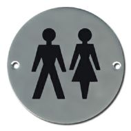  Pictogram Unisex 75mm Dia Polished Stainless