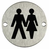  Pictogram Unisex 75mm Dia Stainless Steel